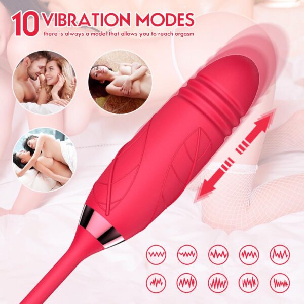 Rose Sucking Vibrator with Dildo - Image 2